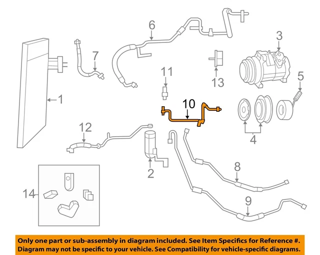 CHRYSLER OEM A/C Condenser, Compressor LineAC Pressure Line 68029288AA