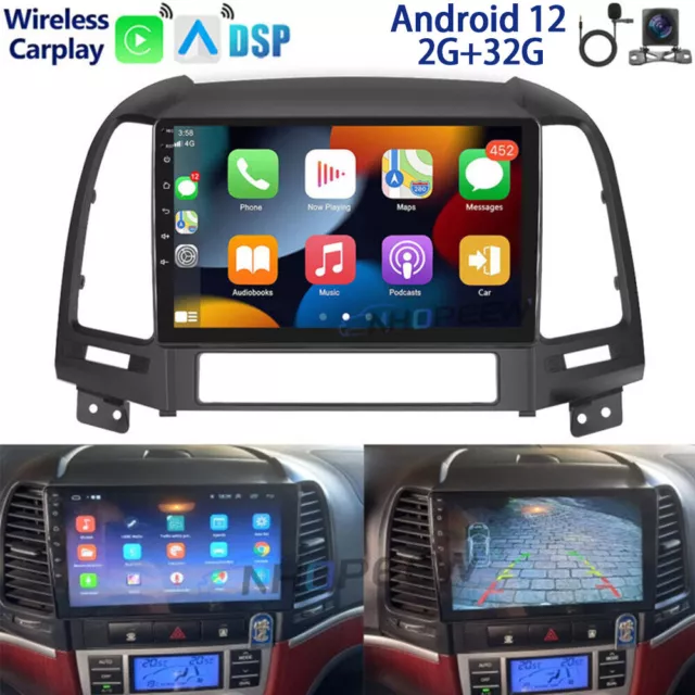 32G Android 12 Apple Carplay Autoradio GPS Navi Für Hyundai Santa Fe 2 2006-2012