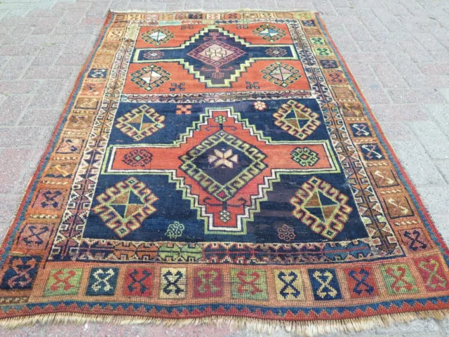 Antique Turkish Rug, Handmade Carpet, Bedroom Rug, Distress Rug, Tapis 43"x63"