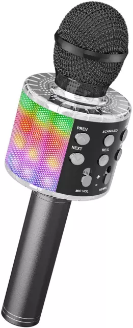 Karaoke Wireless rechargeable Microphone, Handheld Bluetooth Microphones Speaker