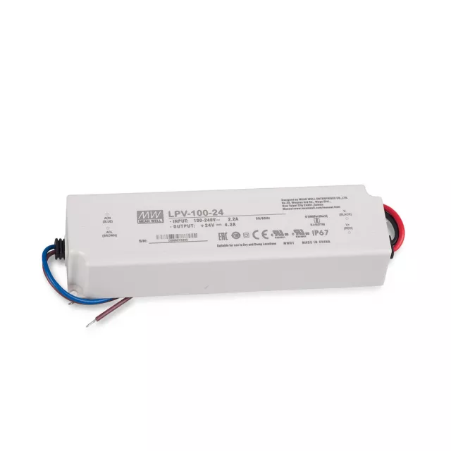 LED Trafo 24V 100W MW IP67 Mean Well LPV-100-24 SNT 24V/DC/0-4,2A/ 100W IP67