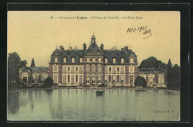 CPA Lagny, Chateau de Rantilly, la Piéce d´eau