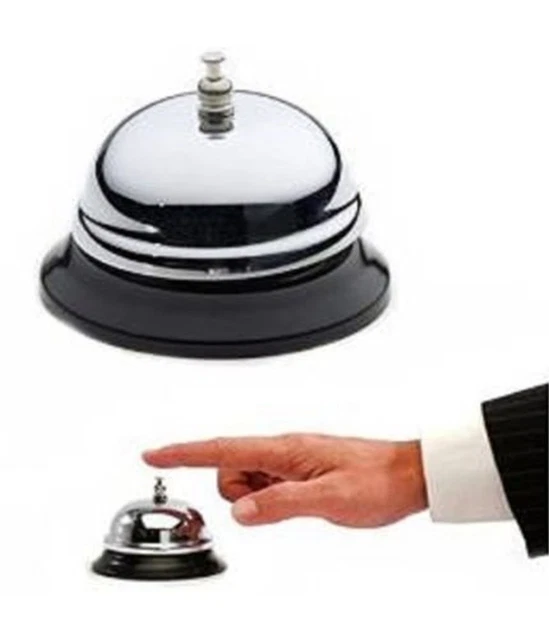 2Pcs Campanello Da Tavolo Metallico Lucido - Per Reception Hotel, Ristorante - Foto 7