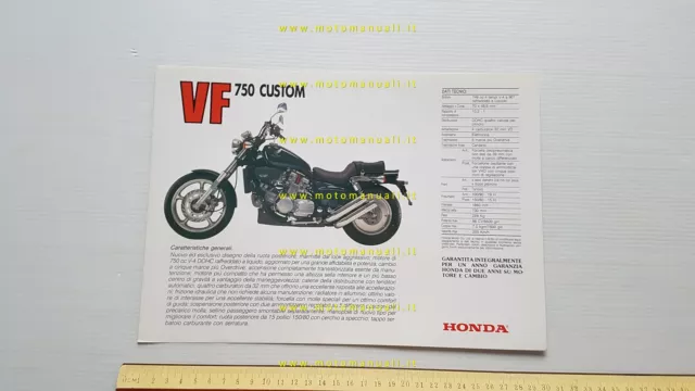 Honda VF 750 Custom 1987 depliant italiano originale