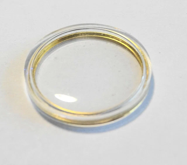 Verre De Montre Rond 15.9 Mm - Type Panoramique, Bague Dorée - Pour Modèle LIP R.100