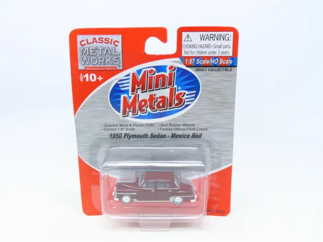 HO 1/87 Scale CMW Mini Metals #30328 1950 Plymouth Sedan - Mexico Red