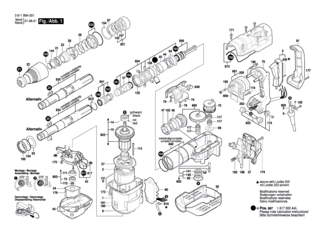 Bosch Ersatzteile für GBH 5-40 DCE Bohrhammer