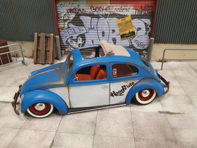 Volkswagen Coccinelle Majorette 1/17 - 1958 Orange - Sans Boîte - Occasion France
