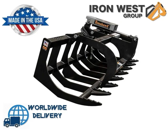New Tomahawk One Cylinder Tractor Attachments Brush Grapple 66"