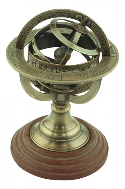Pequeño Armillarsphaere De Messing-Antik- Globo