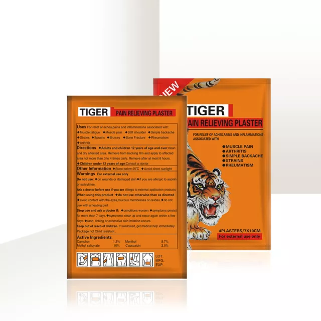Tiger Pain Balm Relief Plaster Patches - 15 Pack - 60 pcs - 7 x 10cm - FAST SHIP 3