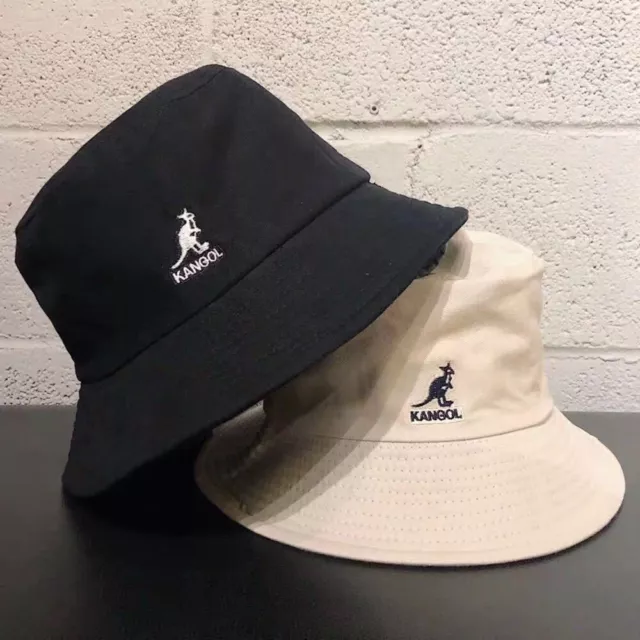 Classic Kangol Bermuda Washed Bucket Hat Men Women Cotton Flat Top Hats Headwear