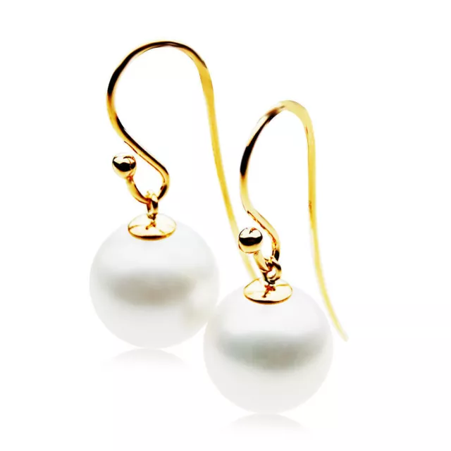 Nuevos Aretes de perlas blancas AAA de 11 mm Oro de 18 k Pacific Pearls®...