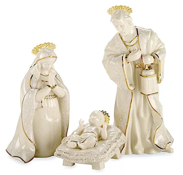 Lenox Innocence Nativity The Holy Family 3 PC Figurine Set Mary-Joseph-Jesus NEW