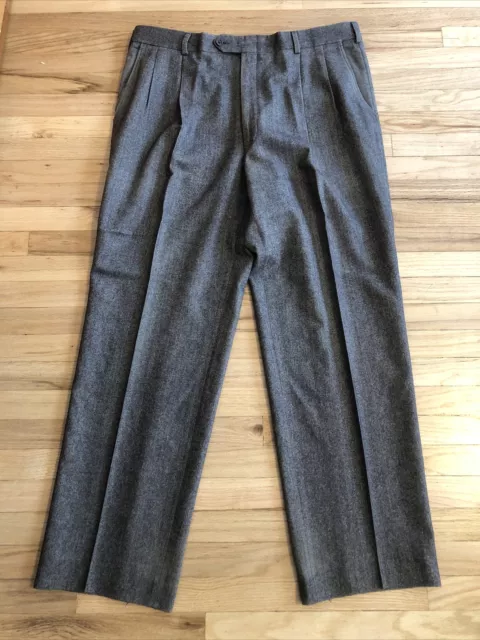 Burberry London Grigio Scuro Tweed da Uomo Pantalone Misura 38