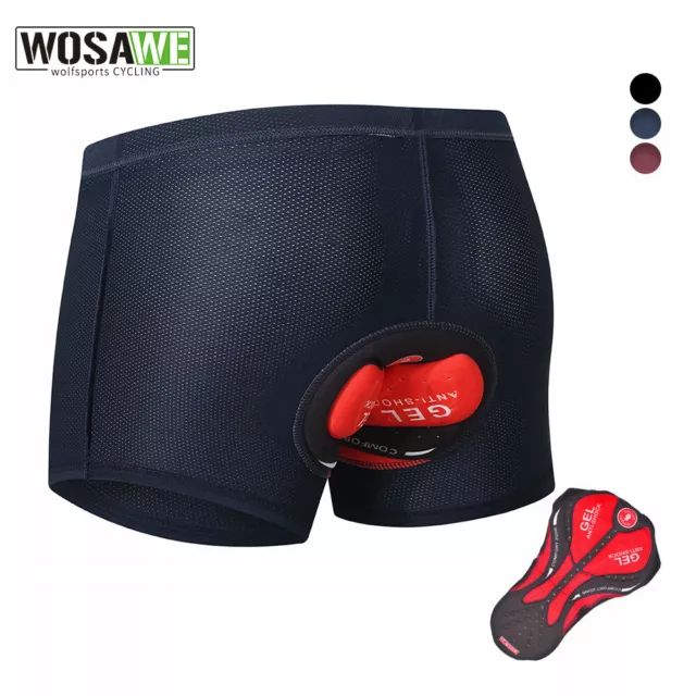 WOSAWE Hombres MTB Ciclismo Ropa interior acolchada Compresión Deportes Briefs