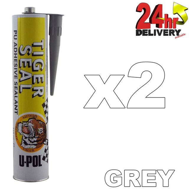 UPOL TIGER SEAL PU Adhesive Sealant GREY x 2 Windows/Bond/Body Panels