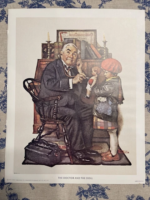 Litho Print of Norman Rockwell Doctor And The Doll Painting