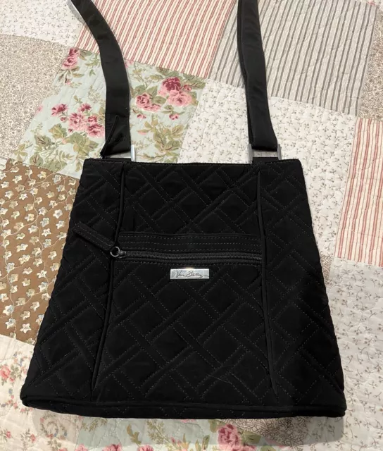 Vera Bradley Hipster Microfiber Classic Black Crossbody Quilted Bag 11 x 11 Vera Bradley Hipster Microfiber Classic Black Crossbody Quilted Bag 11 x 11