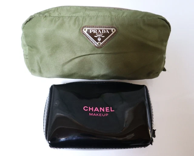 Chanel Beauty Cosmetic Pouch or Prada Nylon Make Up Pouch lot 2 set Authentic