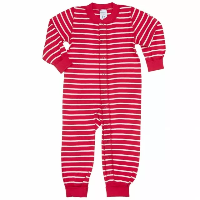Tuta da pigiama bambino a righe Polarn O. Pyret body pantaloni leggings rosso/bianco