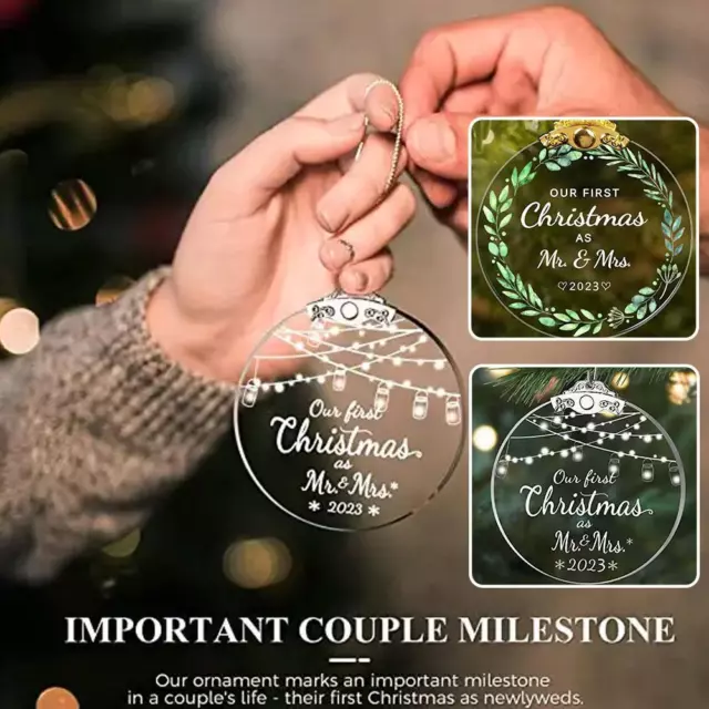 Our First Christmas Married Ornament 2023,Just Married Gifts for Couple,Mr  and M