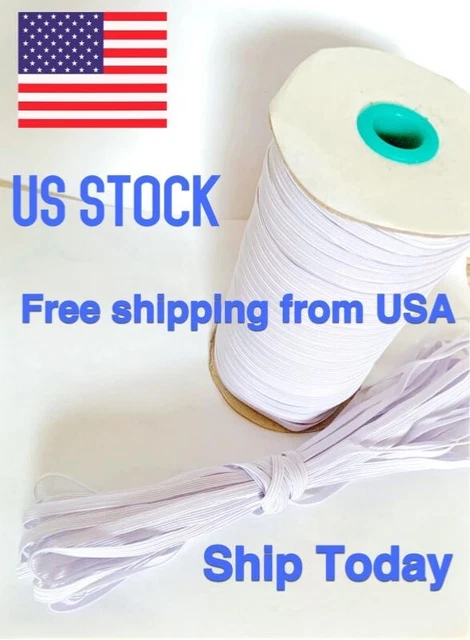 11yards White Elastic Band 1/4" Trim/Spandex/make mask string 5mm