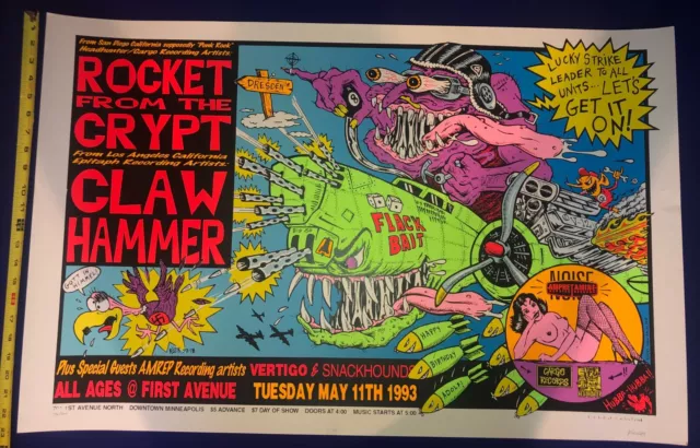 Kozik 93 RFTC PUNK AIR FORCE Rare Hitler Rocket Print Poster S/N Mans Ruin USAF