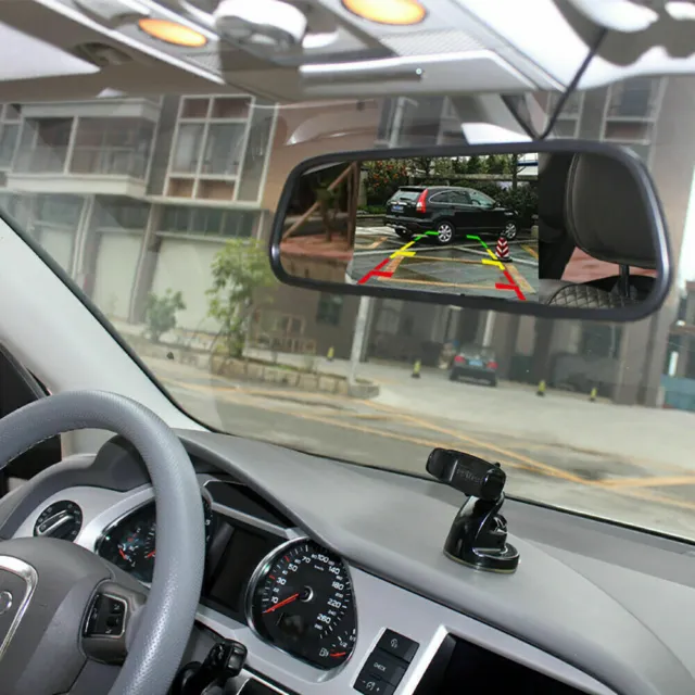 4.3"Funk Rückspiegel Monitor 170° Auto IR Rückfahrkamera Nachtsicht Einparkhilfe 3