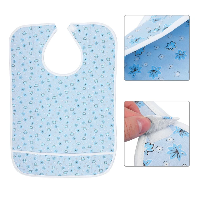 Double Layers Saliva Towel Eating Bib Aid Protector (Blue Flower 45 X 65cm NOW