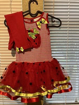 EUC Emily Rose Girls 2 Piece Dress and Legging Set 3T Summer Sleeveless