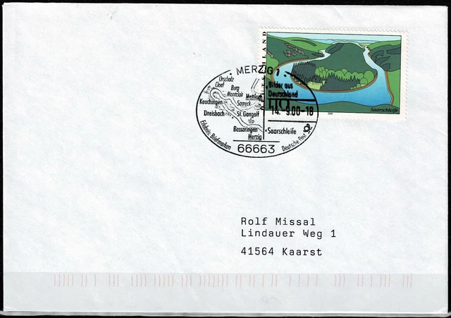 Bund MiNr. 2133 EF mit Ersttagsstempel 66663 Merzig (026) Saarschleife