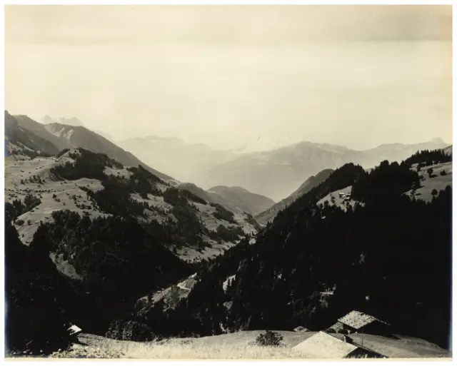 Suisse, vue prise du Chamossaire (Vaud) Vintage print,  Silver Print   24x30