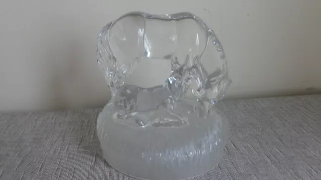 Italian Royal Crystal Rock - Horse And Foal Sculpture  - Glass Figurine (Rcr)