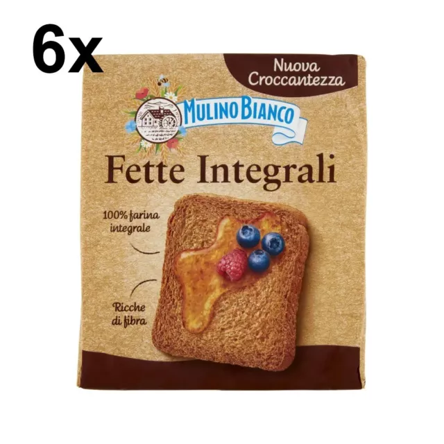 6x Mulino Bianco Fette Biscottate Volkoren 315 g Vollkorn Zwieback aus italien