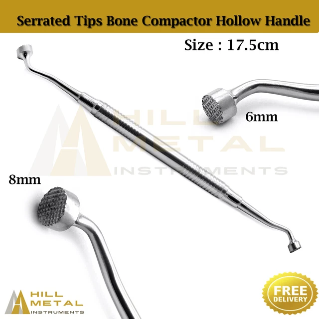 IMPLANT BONE GRAFTING Compactor Packer Serrated Tips Dental Surgical ...