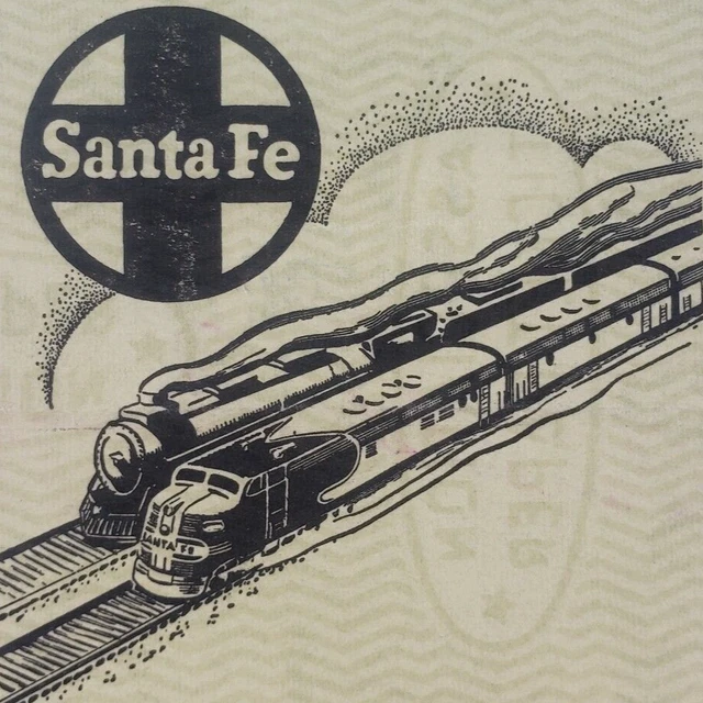 Santa Fe Railway Souvenir Ticket 1950s Student Tour Railroad Train Vintage A69