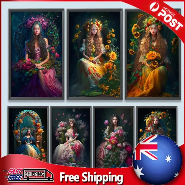 Paint By Numbers Kit DIY Flower Girl Oil Art Picture Craft Home Wall Decoration