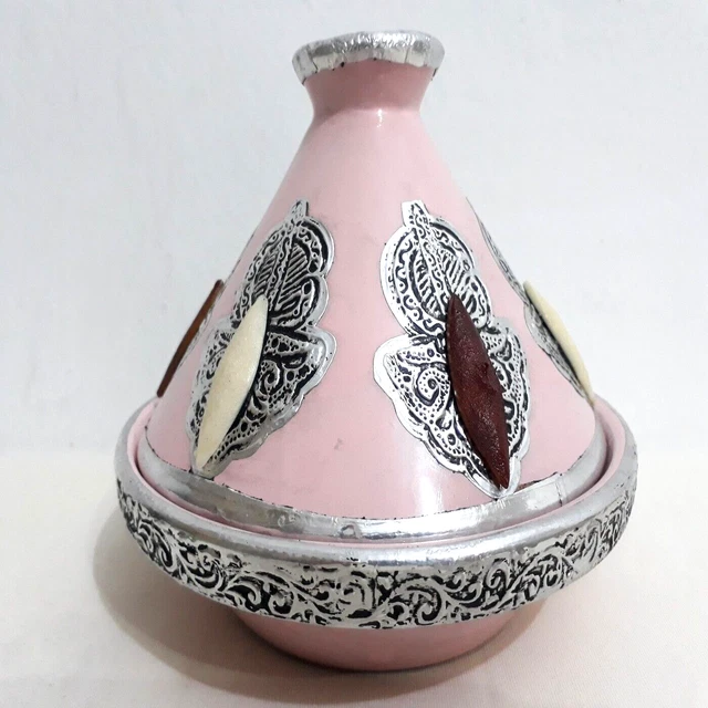 Tagine Pot Moroccan Handmade Cooking Ceramic Clay Tajine Hand-Painted 6 In Large