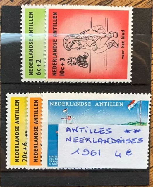 Timbres Antilles Neerlandaises 1961  3 Valeurs Neufs ** Mnh