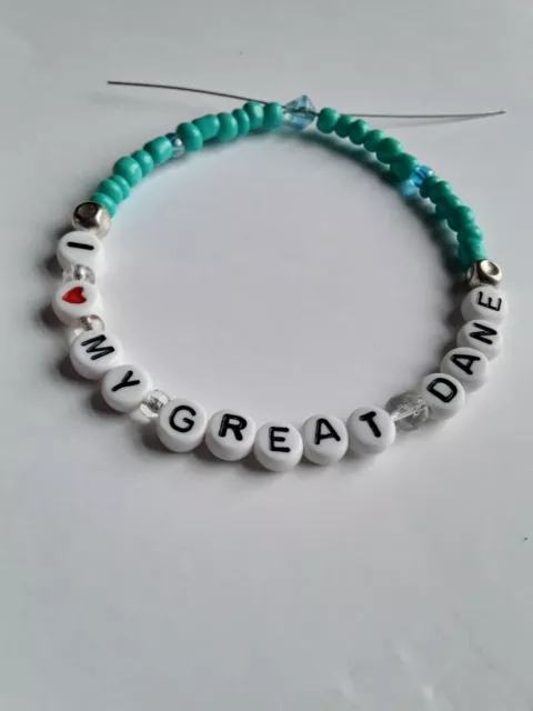 I love my Great Dane Dog Handmade Bracelet