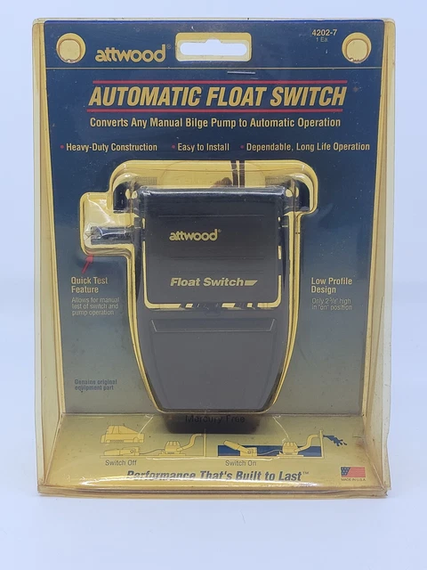 Attwood 4202-7 Automatic Float Switch 12V 24V for Marine Boat Bilge Pump U.S.A.
