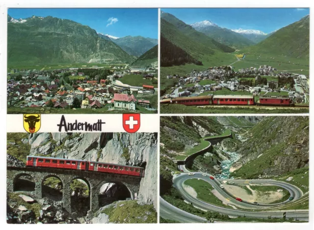 AK Eisenbahn Schweiz / Andermatt, Schöllenenbahn, Furka, Gotthardstraße