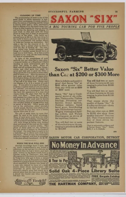 1917 Saxon Motor Car Co. Ad: Saxon Six Touring Car - Detroit, Michigan