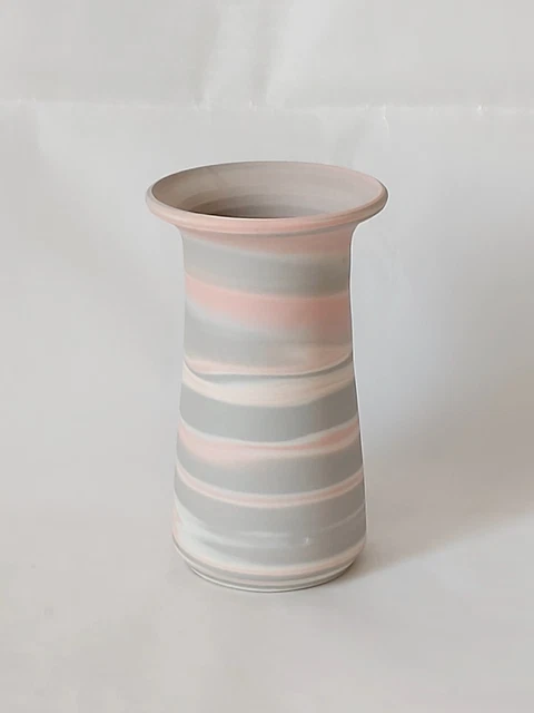 art studio pottery  Marbled Unglazed Small Vase  Blended Muted Pastel Grey Pink