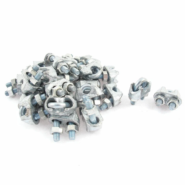 3mm 1/8 "Corde Métal Fil Clips de serre-câble 24pcs