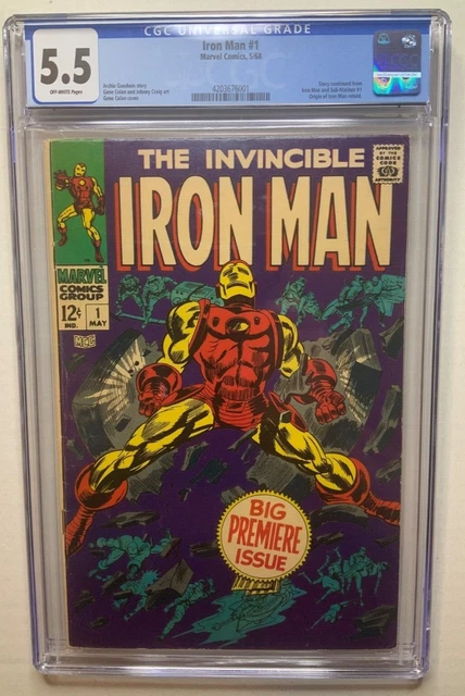 Iron Man #1 (1968) 🌟 CGC 5.5 🌟 Premiere Issue KEY Marvel Graded Comic Nice!