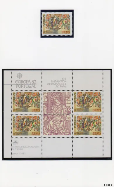 Europa CEPT 1982 Portugal  Açores Madère   blocs et timbres  neufs **  3 scans