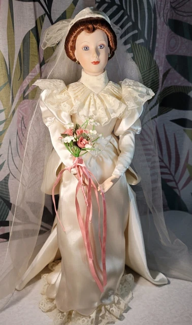 Poupées Debout de Porcelaine de Style Vintage de 30cm dans Le Chapeau