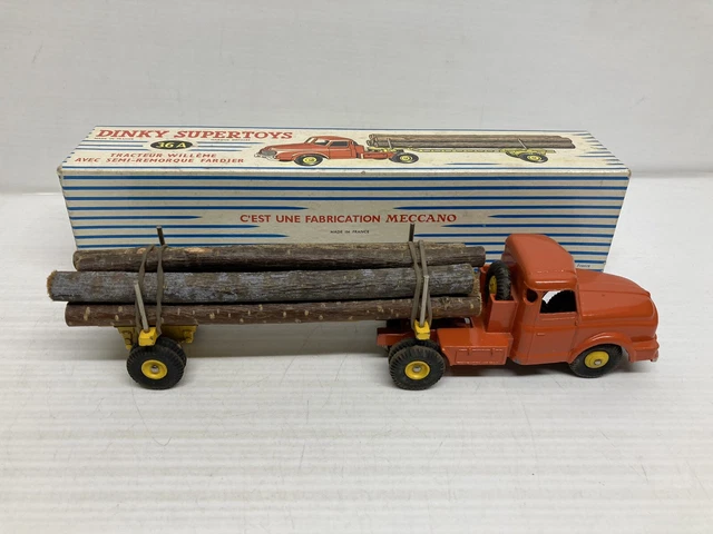 Dinky Toys France - tracteur Willème 36A semi-remorque fardier - 1956 à 1971 - DINKY SUPERTOYS Miniature de collection, échelle 1/55ème en métal – en bon état - boîte d'origine - Collection